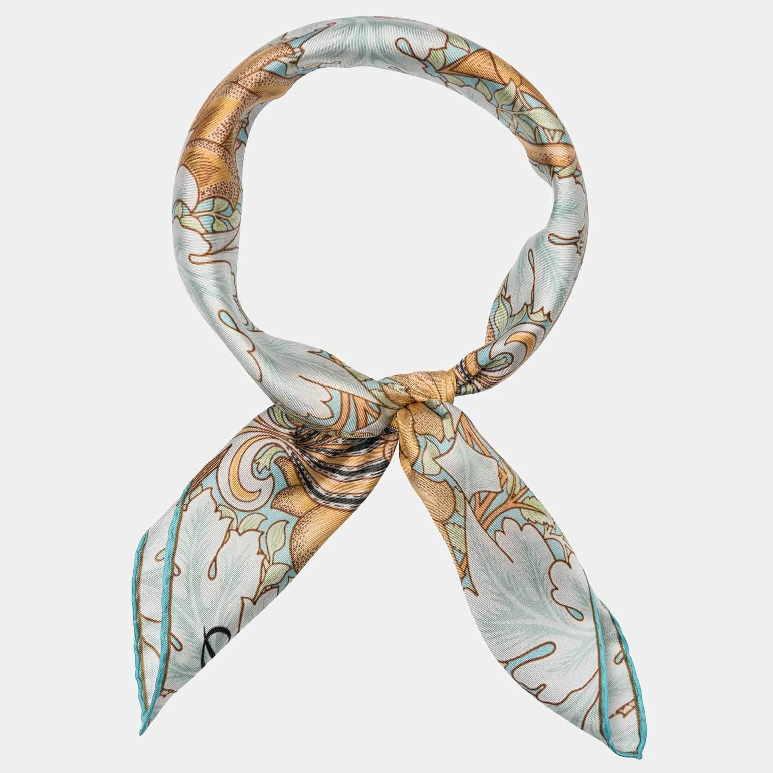 St. James - Hand Rolled Silk Neckerchief - Aqua